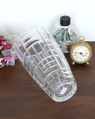 気軽に使えるカットガラスが綺麗なガラス花瓶（クリア）｜インテリア