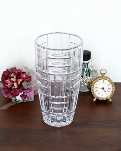 気軽に使えるカットガラスが綺麗なガラス花瓶（クリア）｜インテリア