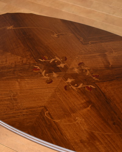 天板の象嵌が美しいイタリア製センターテーブル（猫脚）｜リビング家具 